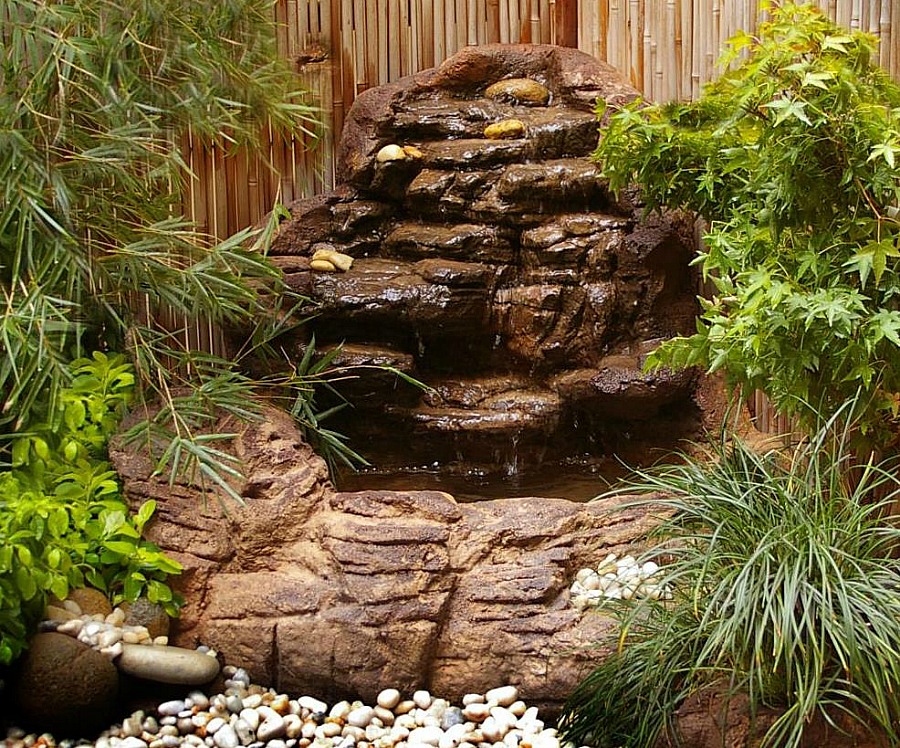 Small Backyard Corner Pond Waterfall Kit, Garden Patio Waterfalls Designs