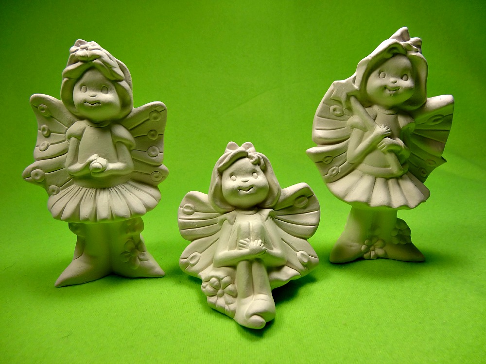 Unpainted Mushroom Fairy House w Caterpillar Ceramic Bisque Handcrafted in The USA Fairy Cottage 7 Ready to Paint 