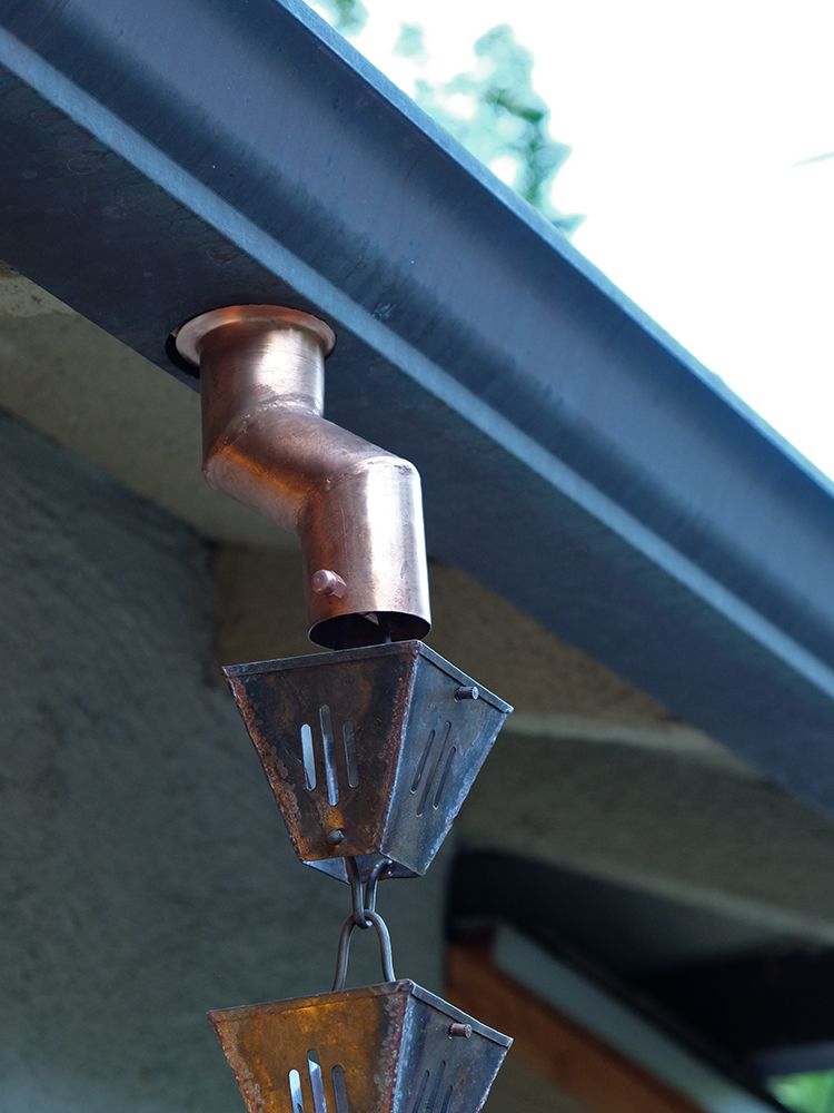 Autumn Oak Copper Rain Chain with Installation Kit 8.5 Foot 